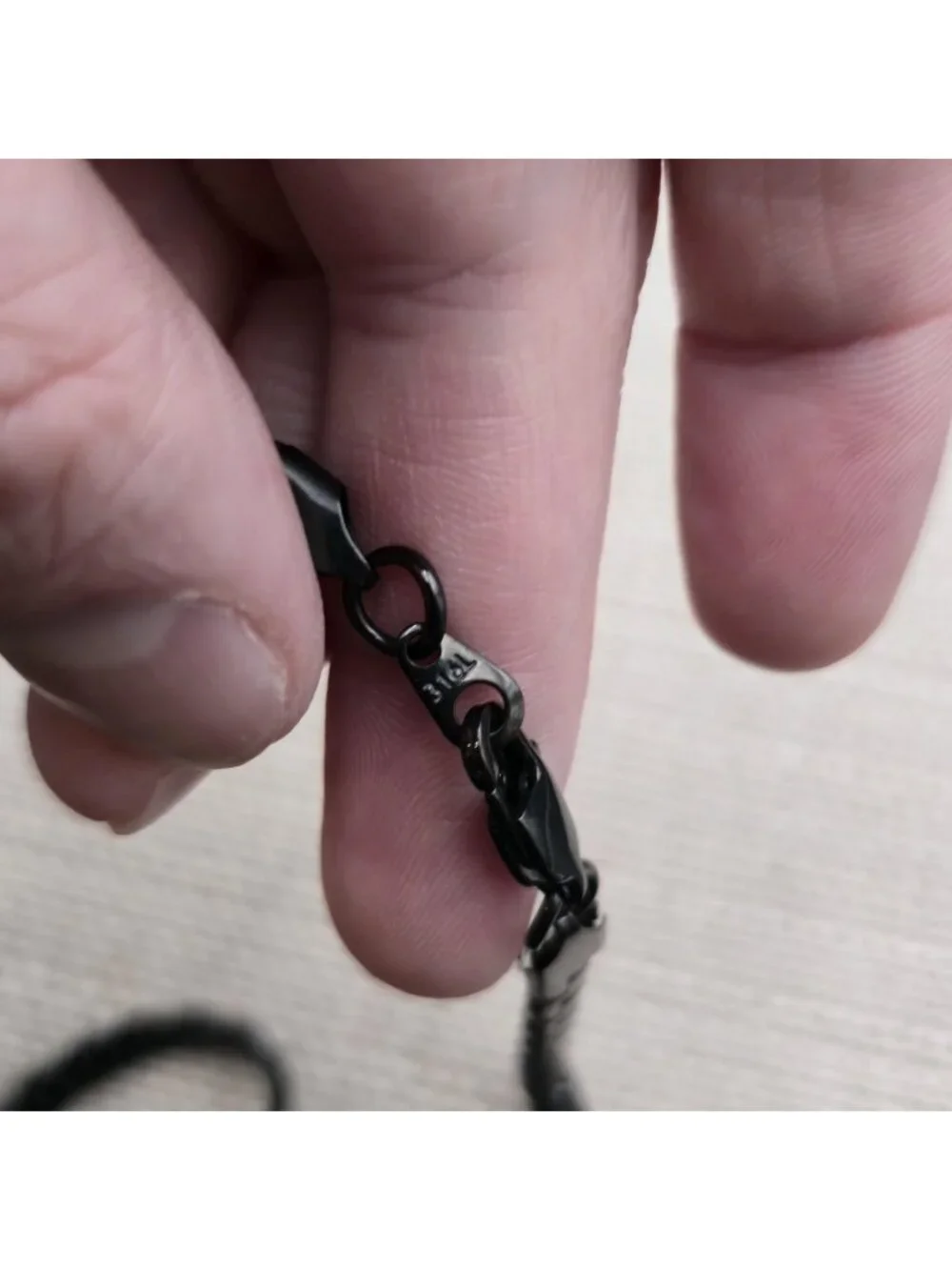 24 Inch Black 316L Stainless Steel Byzantine Box Chain Necklace for Men B1545